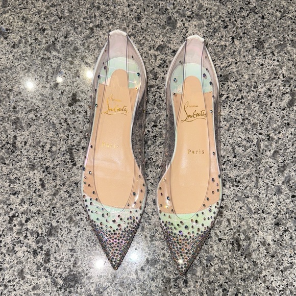 Christian Louboutin Degrastrass 100 PVC White/Multi - Picture 9 of 16